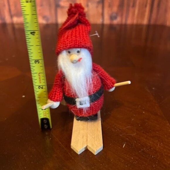 Knitted Skiing Santa Claus christmas ornament By Silver Tree - Picture 2 of 8
